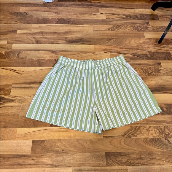 Aerie Light Green Striped High Waist Shorts XL - Picture 3 of 7